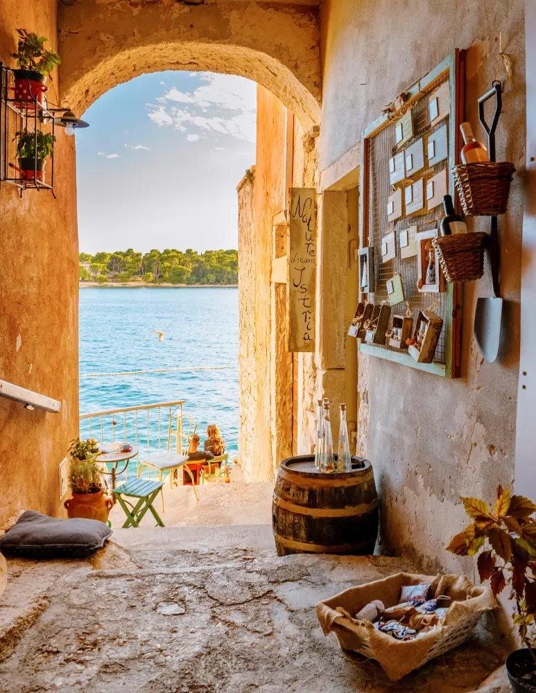 View out of window in Rovinj, croatia